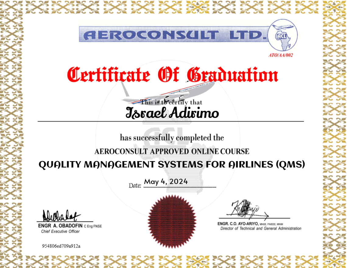QUALITY MANAGEMENT SYSTEMS FOR AIRLINES (QMS)